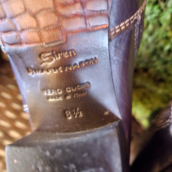 SIREN Mark Nason Chocolate Brown Ankle Cutouts 3"  Leather Luxury Heels Boots 8 - Picture 9 of 15